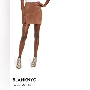 BLANKNYC brown suede skirt